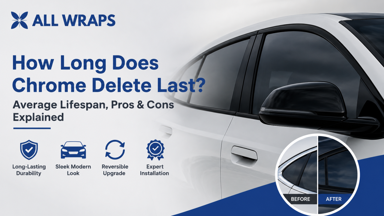 Professional chrome delete wrap service
